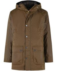 Barbour - Logo Detailed Hooded Parka - Lyst