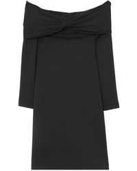 Burberry - Gathered-Detail Off-Shoulder Stretch Midi Dress - Lyst