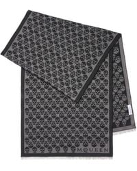 McQueen - Skull-Pattern Fringed Scarf - Lyst