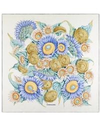 Ferragamo - Ferragamo Sunflower Printed Finished Edge Scarf - Lyst