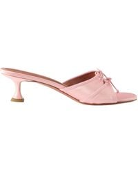 AMINA MUADDI - Eleonora 45Mm Satin Open Toe Mule - Lyst