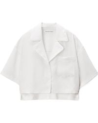 T By Alexander Wang - Striped Cropped Shirt - Lyst