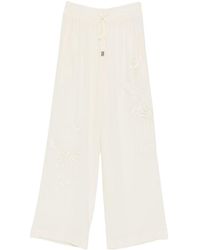 Ermanno Scervino - Floral-Embroidered Trousers - Lyst