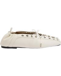 Ganni - Lace-Up Ballet Pumps - Lyst
