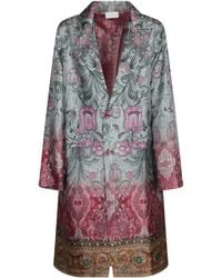 Pierre Louis Mascia - Patterned Long Coat - Lyst