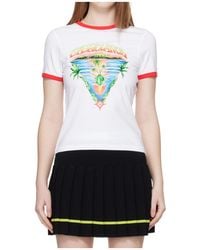 CASABLANCA - Crew Neck Printed T-Shirt - Lyst