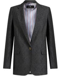 Etro - Pattern-Jacquard Single-Breasted Tailored Blazer - Lyst