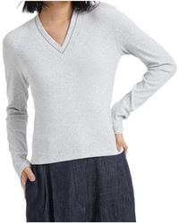Brunello Cucinelli - Ribbed Jersey Top - Lyst