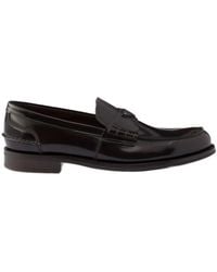 Prada - Brushed Leather Loafers - Lyst