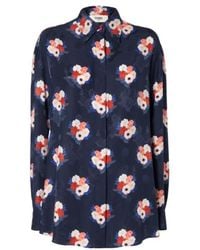 Fendi - Dark Satin Shirt With Floral Print - Lyst