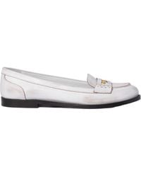 Miu Miu - Logo Loafers - Lyst