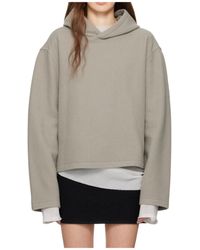 Rier - Wool Long-Sleeved Short Hoodie - Lyst