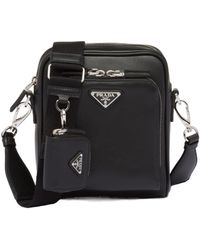 Prada - Leather Shoulder Bag With Pouch - Lyst