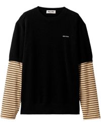 Miu Miu - Cashmere And Jersey Sweater - Lyst