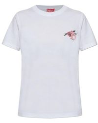 DIESEL - T Reg S 1 Floral Logo T-Shirt - Lyst