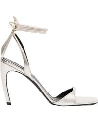 The Attico - Ora 95 Metallic Leather Slingback Sandals - Lyst