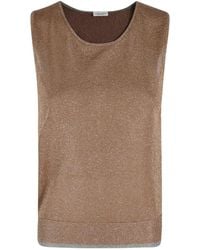 Roberto Collina - Metallic-Effect Sleeveless Top - Lyst