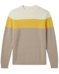 Roberto Collina - Crew Neck Colour Block Knit Sweater - Lyst