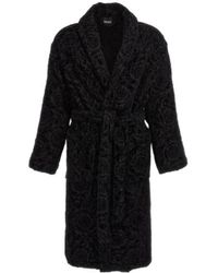 Versace - All-Over Baroque Shawl Lapels Bathrobe - Lyst