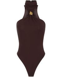Elisabetta Franchi - Embellished High-Neck Bodysuit - Lyst