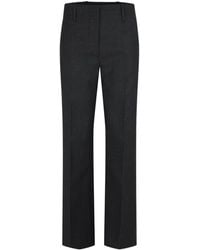 Prada - High-Waist Pleated Casual Pants - Lyst
