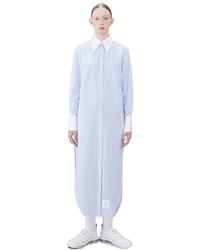Thom Browne - Striped Button-Up Shirt Dress - Lyst