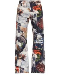 Off-White c/o Virgil Abloh - All-Over Printed Logo Patch Jeans - Lyst