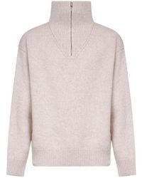 Autry - Ribbed Half Zip Knitted Sweater - Lyst