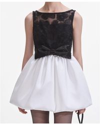 Self-Portrait Sequin And Bead-embellished Tulle Mini Dress in White | Lyst