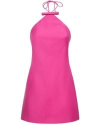 Valentino - Crepe Couture Halter Neck Mini Dress - Lyst