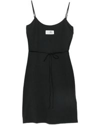 MM6 by Maison Margiela - Spaghetti-Strap Logo-Patch Mini Dress - Lyst