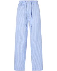 Tekla - Sateen Striped Cotton-Poplin Pajama Pants - Lyst