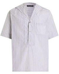 Dolce & Gabbana - Striped-Pattern Short-Sleeve Shirt - Lyst