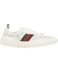 Gucci - Embellished Lace-Up Sneakers - Lyst
