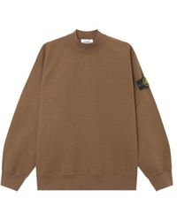 Stone Island - Oversized-Fit Mock Neck Sweatshirt With Raglan Sleeves - Lyst