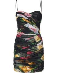 Dolce & Gabbana - Short Floral Dress - Lyst