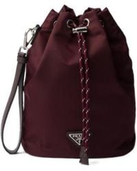 Prada - Speedrock Re-Nylon And Leather Pouch - Lyst