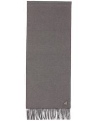 Prada - Triangle Logo Plaque Fringed Scarf - Lyst