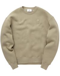 Ami Paris - Ami De Coeur Logo Embossed Crewneck Sweatshirt - Lyst