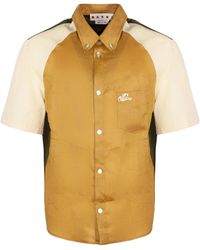 Marni - Colour-Block Logo-Embroidered Shirt - Lyst