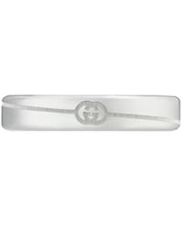 Gucci - Diagonal Interlocking G Thin Ring - Lyst