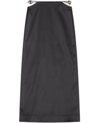 Ganni - Bead-Detailed Low-Rise Satin Maxi Skirt - Lyst