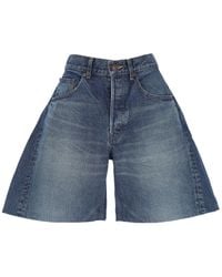 Celine - Logo-Patch Shorts - Lyst
