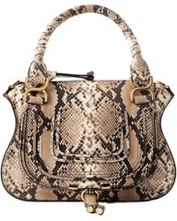 Chloé - Marcie Snake-Effect Leather Tote Bag - Lyst