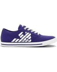 EA7 - Logo Strapped Casual Sneakers - Lyst