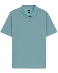 BOSS - Geometric-Jacquard Polo Shirt - Lyst