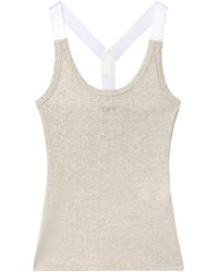 Off-White c/o Virgil Abloh - Logo Embroidered Ribbed Tank Top - Lyst