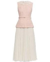 Self-Portrait - Boucle Lace Collar Midi Dress - Lyst