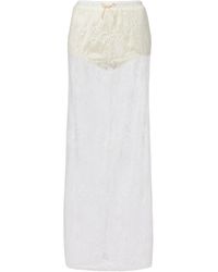 AYA MUSE - Eteri Bow-Detail Floral Lace Maxi Skirt - Lyst