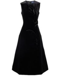 Leo - C Floral-Appliqué Velvet Midi Dress - Lyst